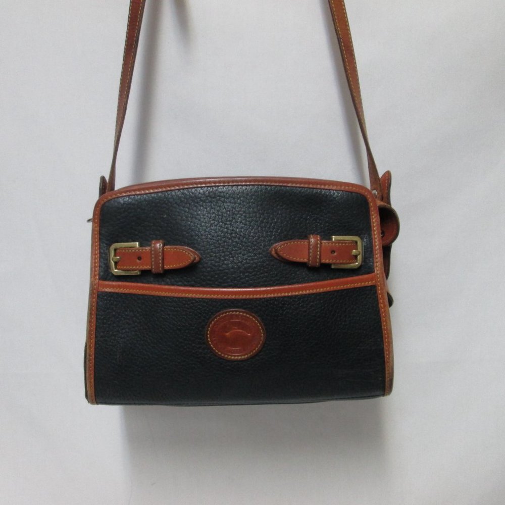 Dooney & Bourke Vintage All Weather Leather adjustable shoulder bag purse black